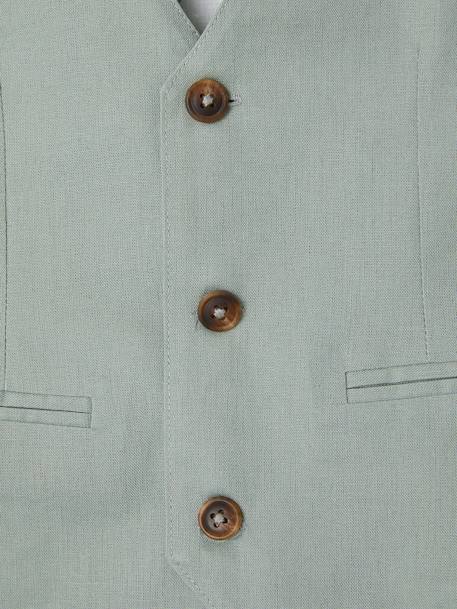 Veste sans manches de cérémonie garçon en coton/ lin beige clair+bleu+marine foncé+vert sauge 13 - vertbaudet enfant 