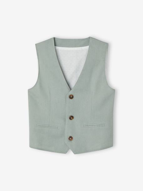Veste garçon cérémonie sans manches en coton/ lin  - vertbaudet enfant