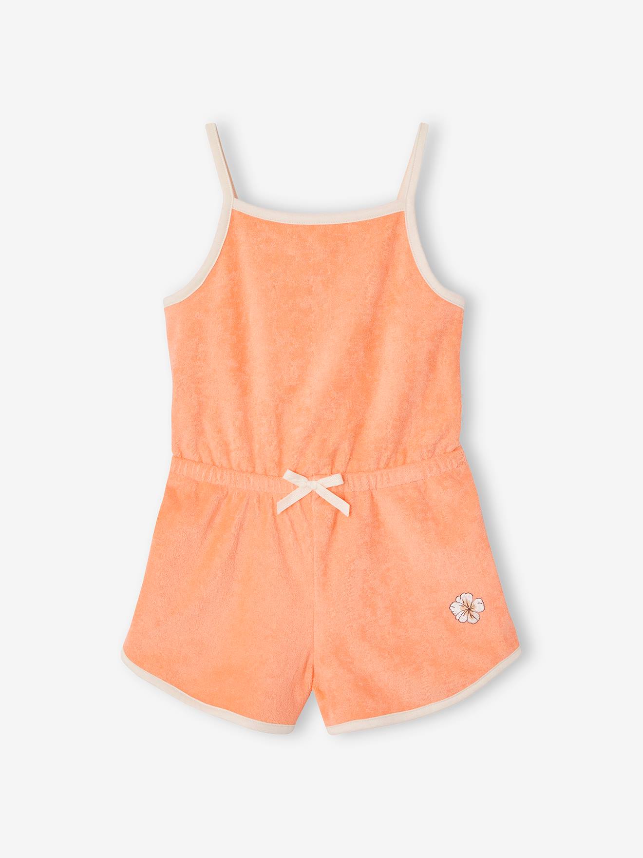 Combishort en éponge fille pêche
