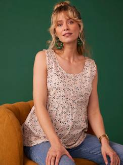 Vêtements de grossesse-Blouse grossesse motifs fleurs irisés