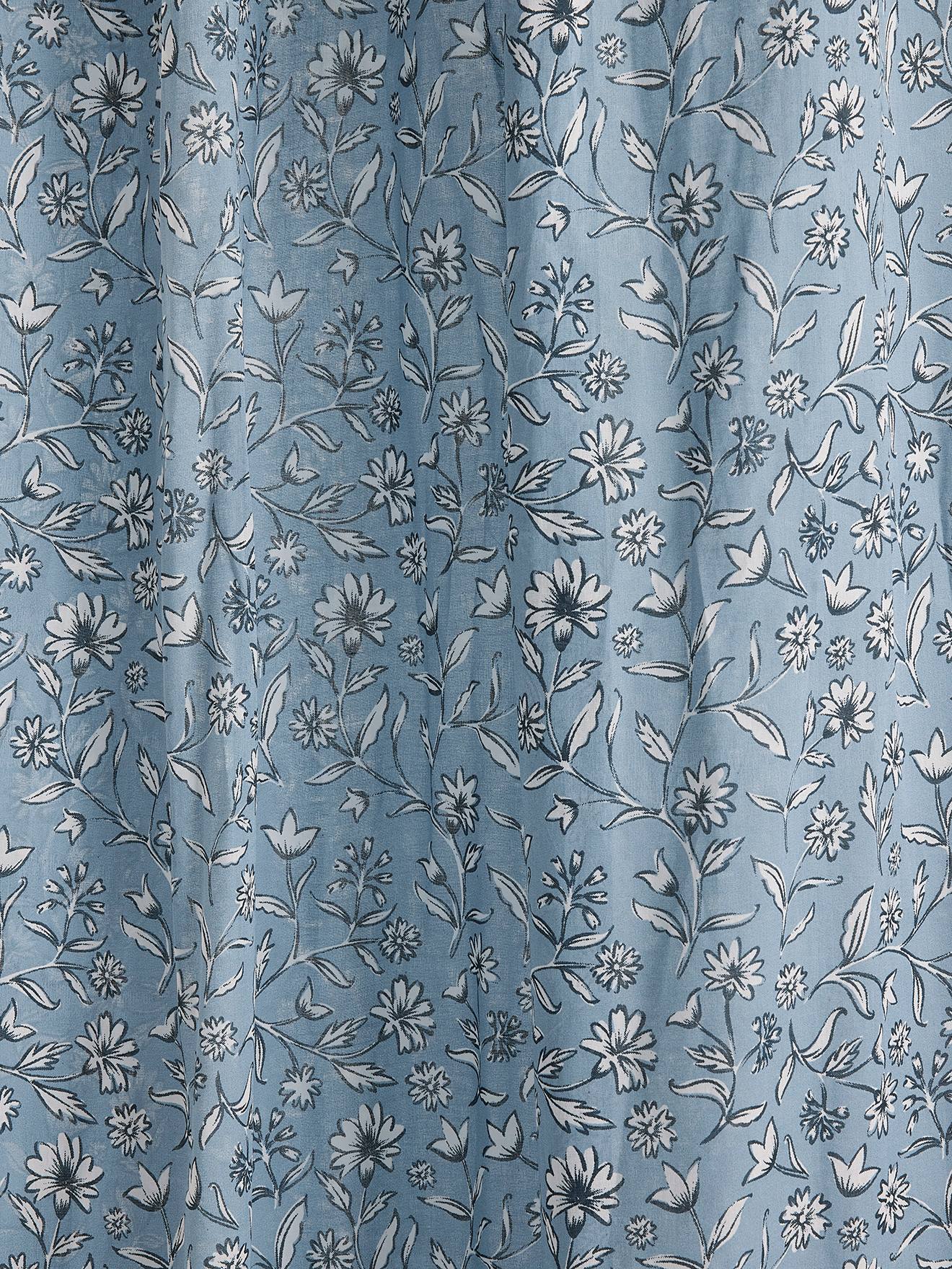 Ciel de lit en coton lavable motif fleur INDIA bleu imprimé (Vertbaudet) - Image 1