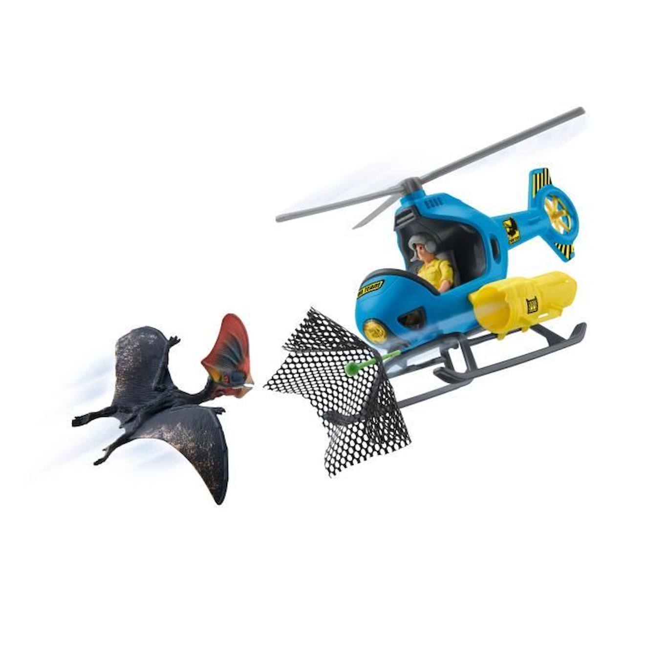 Attaque Aérienne, Coffret Schleich Avec 1 Hélicoptère, 1 Figurine Humaine Et 1 Dinosaure Tapejara, E