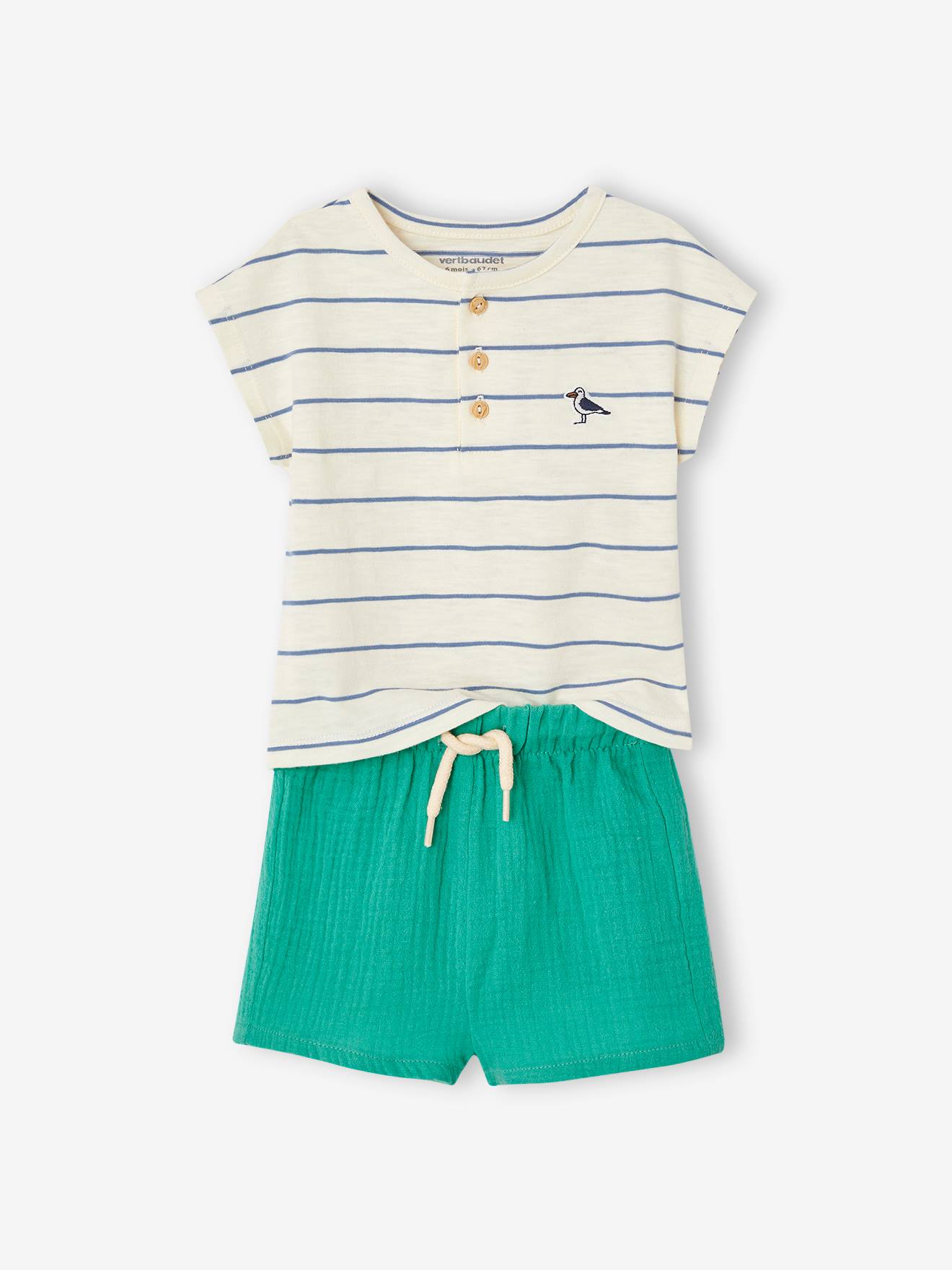 Ensemble bébé T-shirt et short menthe