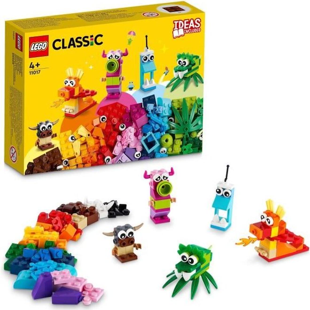 Lego® 11017 Classic Monstres Créatifs, Boite De Briques, 5 Jouets En Forme De Mini-monstre À Constru