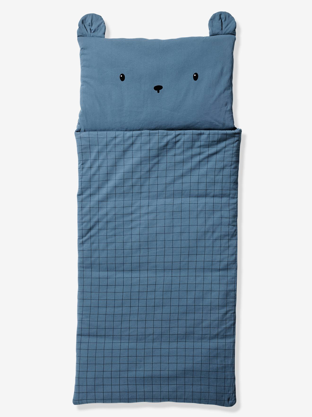 Vertbaudet - Sac de couchage Ourson, avec coton recyclé bleu