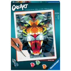 -CreArt Tigre polygonal 24x30 cm - Peinture par numéros – Dès 12 ans – Ravensburger - 23514
