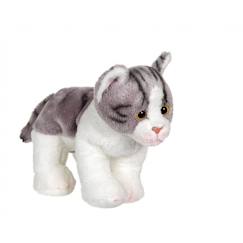 Jouet-Gipsy Toys - Peluche chat gris et blanc