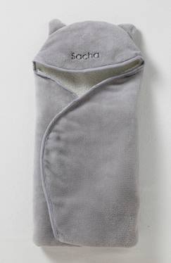 -Plaid bébé à capuche en microfibre, doublé polaire