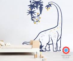Linge de maison et décoration-Décoration-Papier peint, sticker-Diplodocus et Lianes - Sticker dinosaure - Bleu