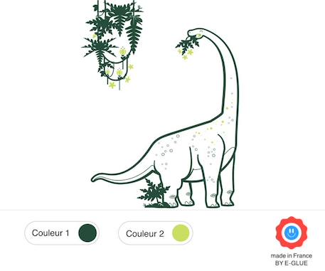 Diplodocus et Lianes - Sticker Dinosaure - Vert VERT 2 - vertbaudet enfant 