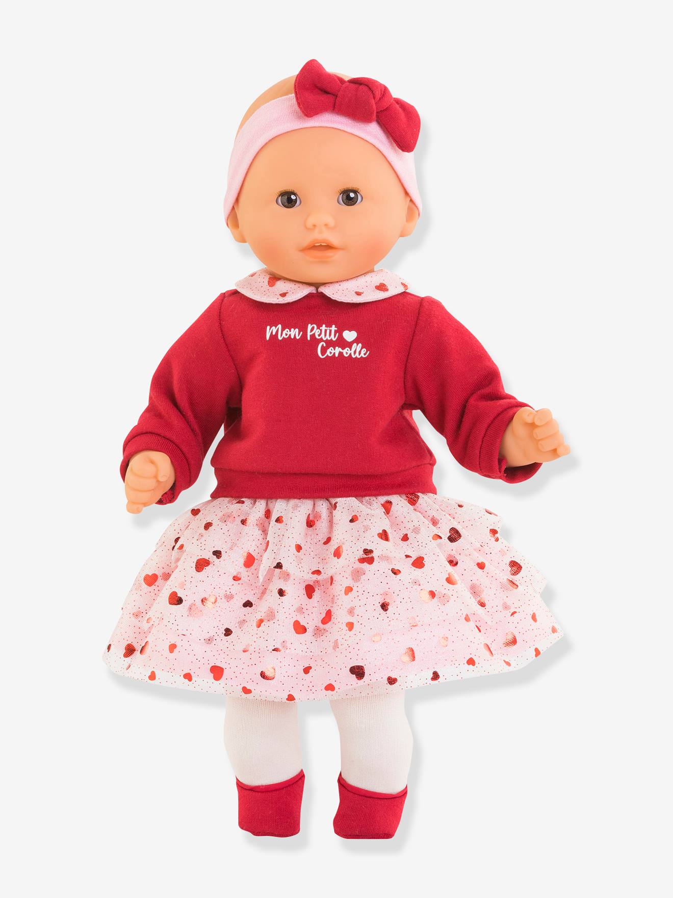 Bébé câlin Margaux pétales de coeurs - rouge