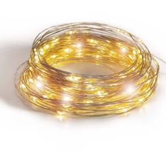 Linge de maison et décoration-Décoration-Guirlande-Guirlande lumineuse Mini LED Classique Filament cuivre Silver