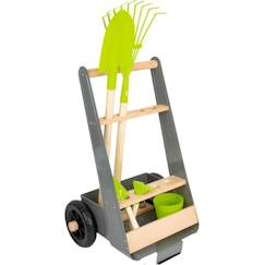 Jouet-Chariot avec outils de jardin - SMALL FOOT - LEGLER - Pour enfant - Gris et vert