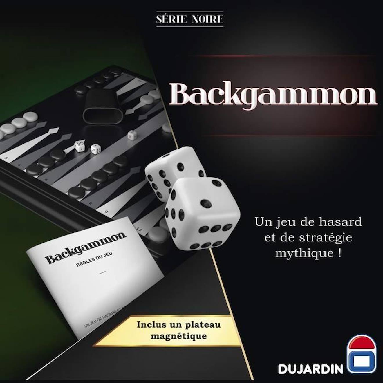 Serie Noire Backgammon - Jeu De Plateau - Dujardin - Affrontez-vous Dans Des Parties De Backgammon R
