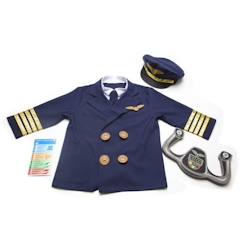 Jouet-Jeux d'imitation-Déguisements-Costume de Pilote - MELISSA & DOUG - Levier de commande - Veste avec plastron - Bleu