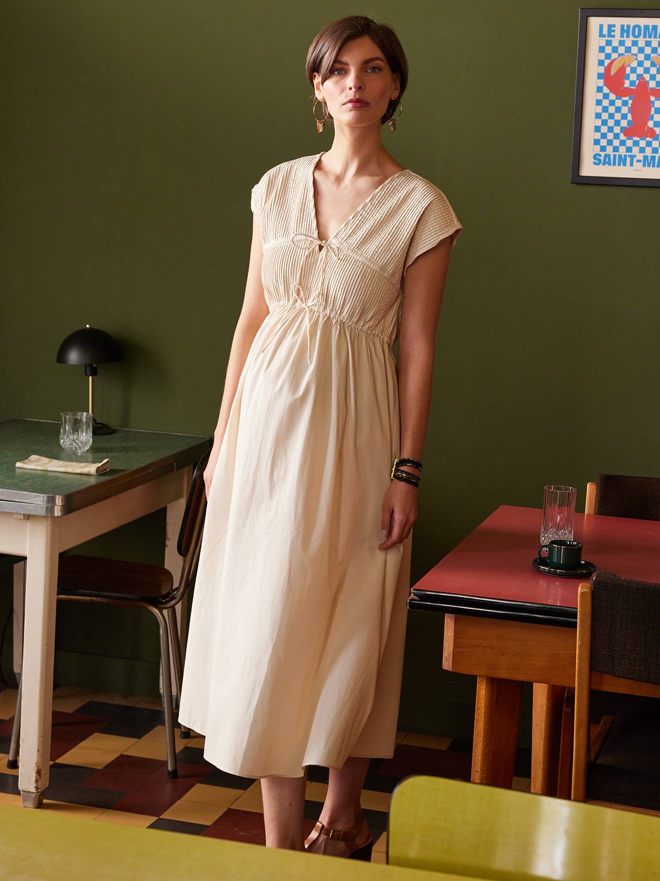 Robe longue de grossesse cérémonie ENVIE DE FRAISE rose pâle