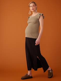 Vêtements de grossesse-Jupe-Jupe longue grossesse en maille