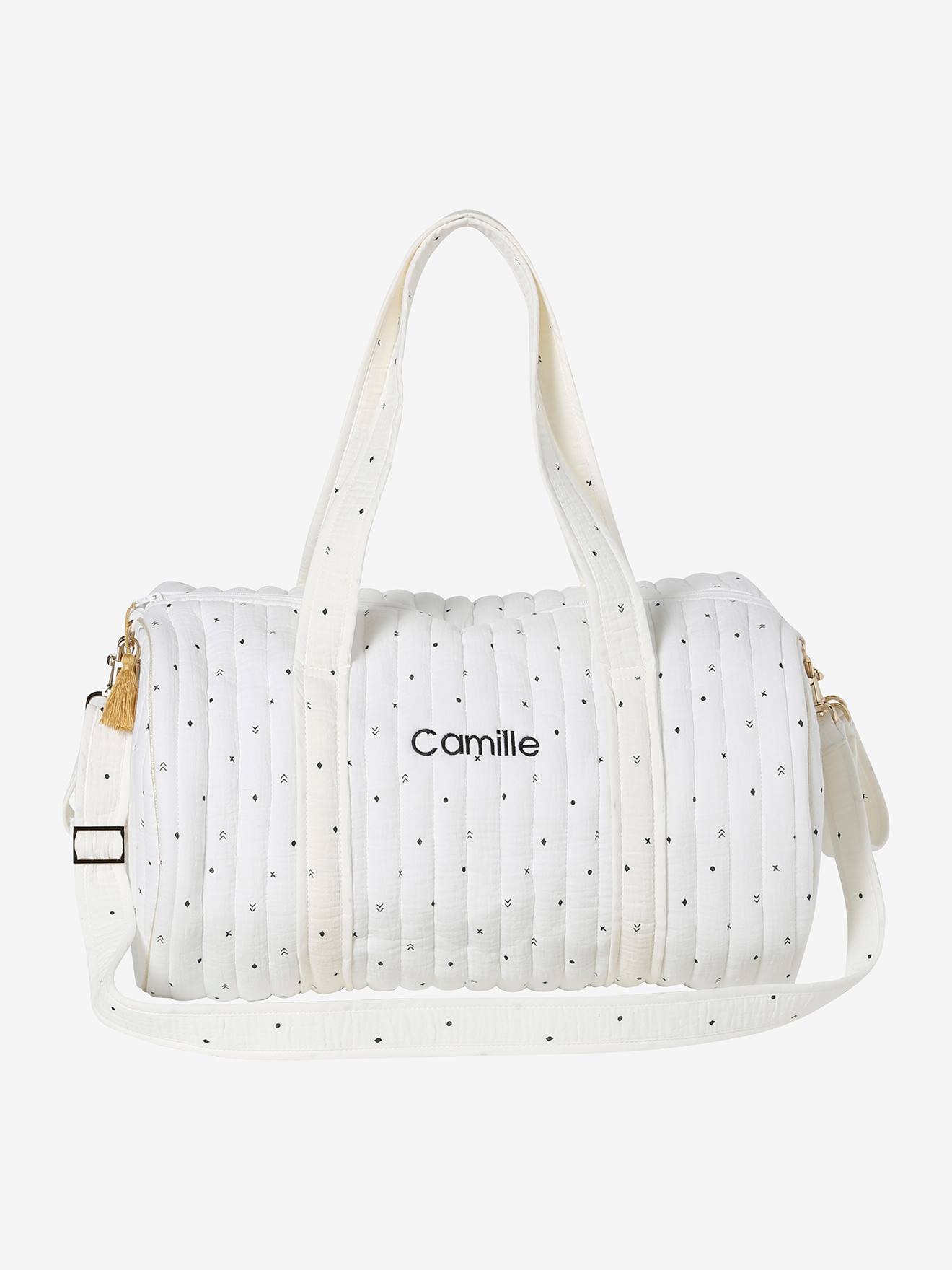 Sac à langer Baby Roll en gaze de coton ivoire imprimé