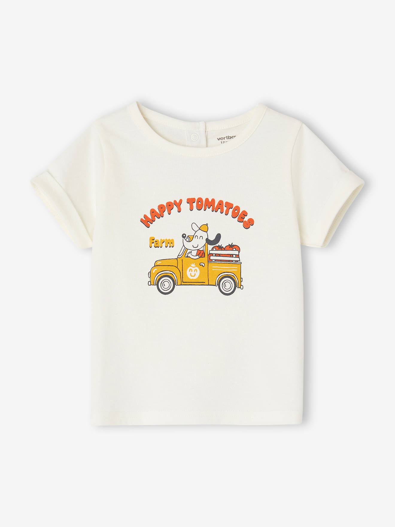 Tee-shirt farmer bébé écru