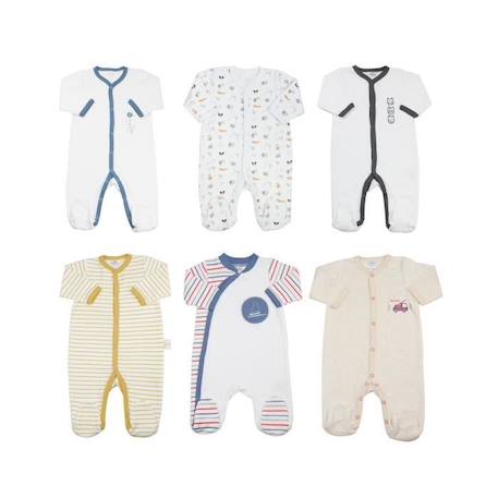 Bébé-Lot De 6 Pyjamas Bébé Trois Kilos Sept - Blanc  6 Mois