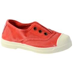 -Tennis Enfant - NATURAL WORLD - Basse - Rouge - Lacets - Confort exceptionnel