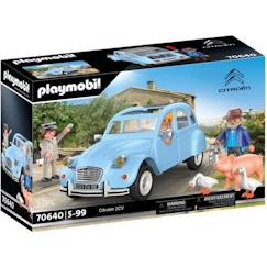 Jouet-Jeux d'imagination-Figurines, mini mondes, héros et animaux-PLAYMOBIL - 70640 - Citroën 2CV - Véhicule miniature - Blanc - 5 ans et plus