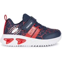 Chaussures-Chaussures garçon 23-38-Baskets, tennis-Baskets de sport pour garçon GEOX ASSISTE MARVEL J45DZD - Rouge marine - Licence Spiderman
