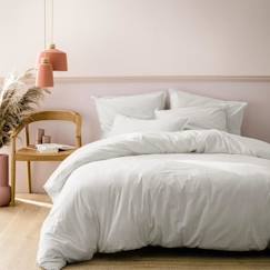 Linge de maison et décoration-Linge de lit enfant-Housse de couette unie en coton, COTON LAVÉ Blanc 140x200 cm