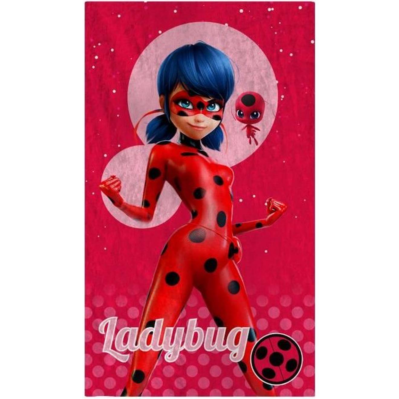 Drap De Plage En Coton Miraculous Ladybug Supergirl - Taille : 70x120 Cm Rouge