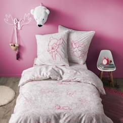 Linge de maison et décoration-Parure de lit imprimée 100 % coton, DISNEY BAMBI CACHE CACHE 140x200 cm