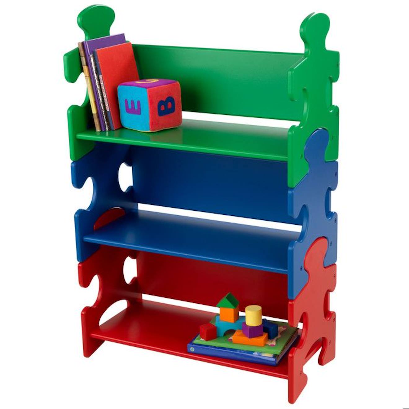 Kidkraft - Bibliothèque En Bois Puzzle Primaire Pour Enfant Avec 3 Étagères Multicolore