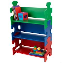 KidKraft - Bibliothèque en bois Puzzle Primaire pour Enfant avec 3 Étagères  - vertbaudet enfant