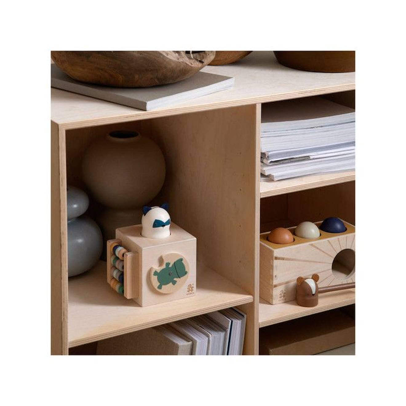 Cube D'activités Bébé En Bois Woodland - Sebra Beige (Sebra) - Image 2