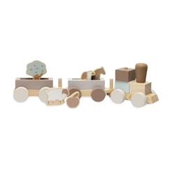 -Jouet train en bois - Jollein - Ferme - Animaux de ferme - 100% FSC - 15x15x15 cm