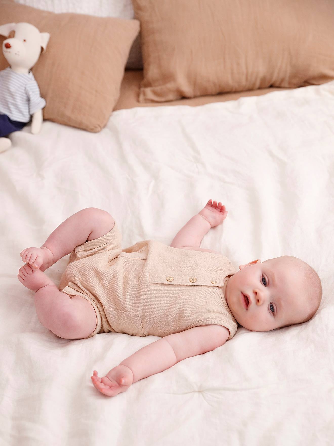 Combi-short naissance beige