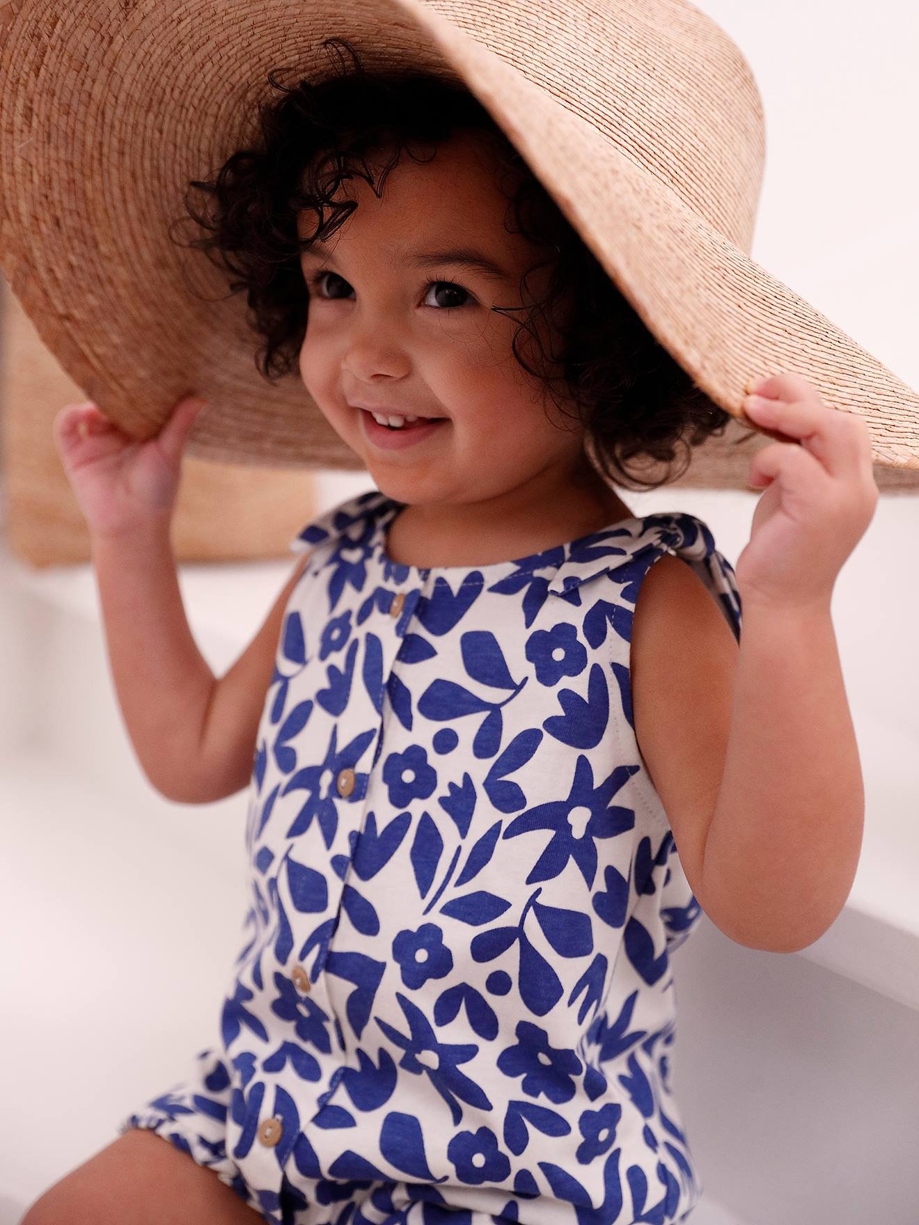 Combinaison bébé fille imprimée bleu imprimé