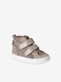 Chaussures-Chaussures bébé 17-26-Basket bébé fille cuir à scratchs