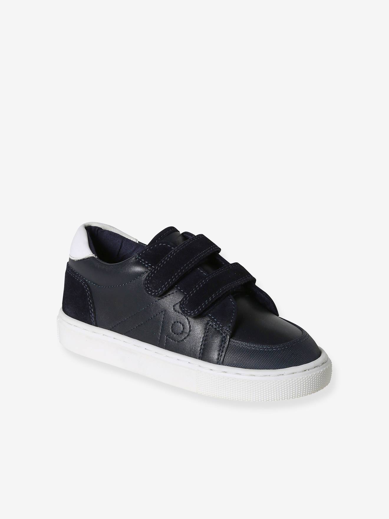 Basket enfant garon cuir scratchs marine 18 €