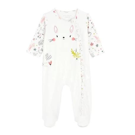 Bébé-Pyjama bébé en velours ouverture zippée Happy Bunny