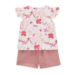 -Ensemble t-shirt et short en gaze de coton bébé fille Lipsi