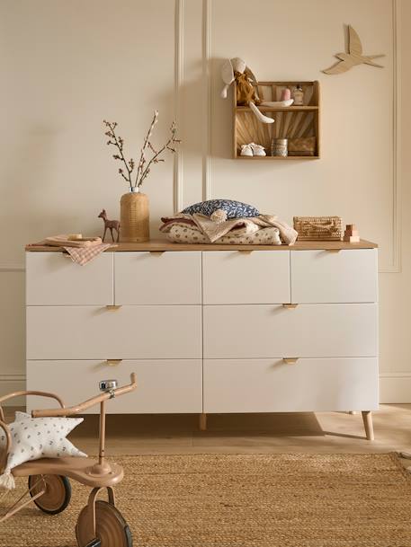 Vertbaudet - Commode double avec 8 tiroirs MERVEILLES blanc