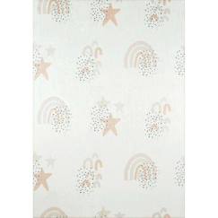 Linge de maison et décoration-Tapis chambre enfant - Etoiles Happy Crème - Creme - 80 x 150 cm - Nazar Rugs