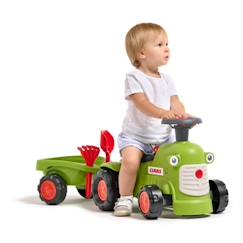 Jouet-Jeux de plein air-Porteur tracteur Claas - Jouet pour enfant - Avec remorque, pelle et râteau