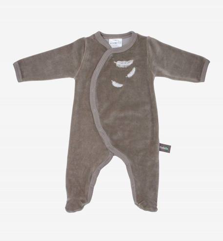 Bébé-Pyjama bébé en Coton Bio à motifs plumes blanches