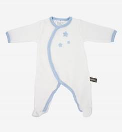 Pyjama bébé Coton Bio blanc motifs étoiles  - vertbaudet enfant