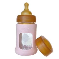 Biberon en verre avec housse de protection rose 150 ml 0+ mois - Pack unitaire - HEVEA  - vertbaudet enfant