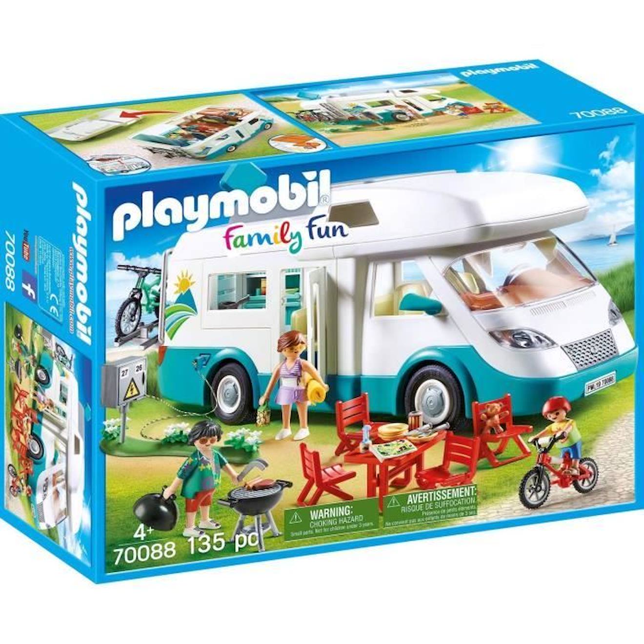 Playmobil - Family Fun - Famille Et Camping-car - 135 Pièces - Jaune Jaune