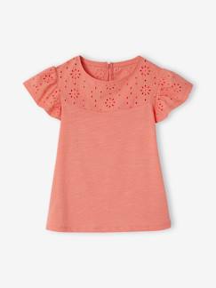 oeko-tex-T-shirt fille avec détails broderie anglaise