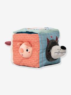 Jouet-Premier âge-Jouets en tissu-Cube de dextérité Louis le loup S
