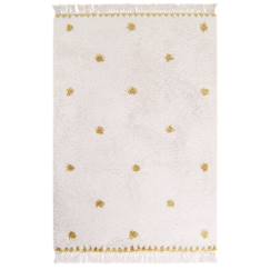 Linge de maison et décoration-Tapis enfant Wooly tissage mecanique polypropylène beige / lemon 120x170 - Nattiot
